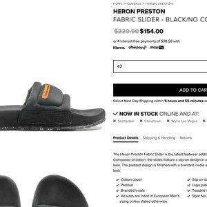 HERON PRESTON BLACK FABRIC SLIDER